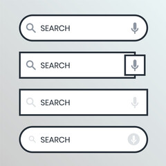 Wall Mural - A sage black search bar with a magnifying glass icon, the word Search and a microphone icon. 