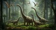 © Dede - Majestic Brontosaurus in prehistoric landscape, symbol of dinosaurs and ancient wildlife, perfect for paleontology, education, and fantasy themes.