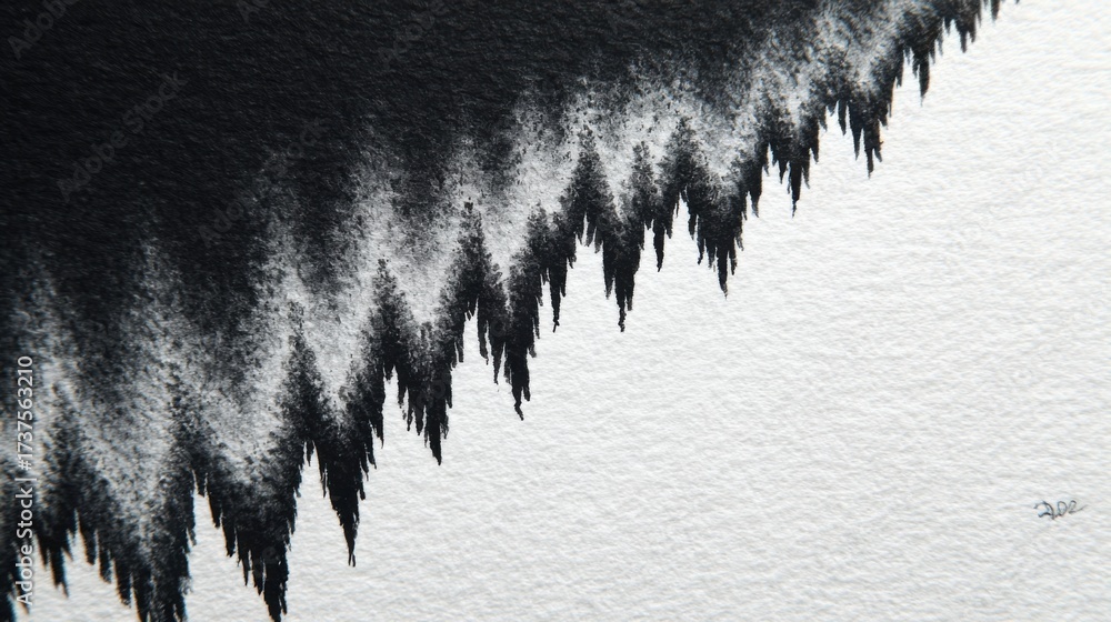 Sharp Texture Examples Detailed artwork features sharp peaks and varying textures in black and ...