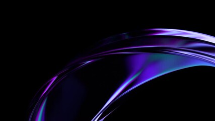 Wall Mural - Abstract background animation, glass shape with color refraction effect, 4k seamless looping video, 3d render