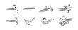 © Jisar - hand drawn set wind doodle blow gust design isolated vector illustration