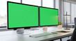 © BlackCat - computer monitor with green screen