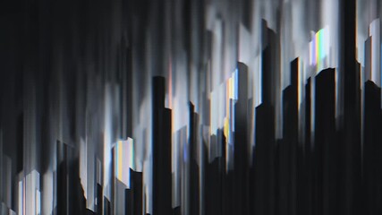 Canvas Print - Abstract dark, vertical motion blur with slight rainbow refraction effects