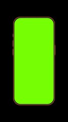 Wall Mural - vertical smartphone animation with green screen on black background. ideal for mockups, app promotio