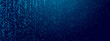 © AntonKhrupinArt - Blue glowing binary code rain background. Futuristic matrix style with data stream, abstract computer system, digital tech effect and cyber security information pattern. Vector illustration