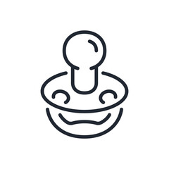 Wall Mural - Baby soother pacifier editable stroke outline icon isolated on white background flat vector illustration. Pixel perfect. 64 x 64.