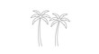 © tunggul - Two Palm Trees Silhouette.