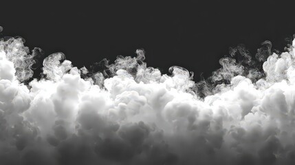 Wall Mural - Abstract White Clouds Against Dark Background