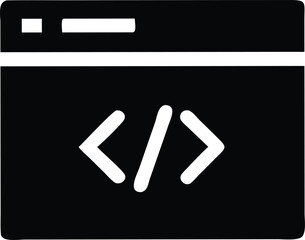Black and White Coding Element for Website Development Purposes