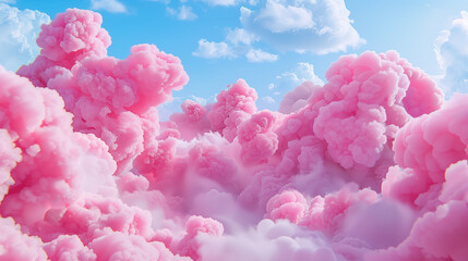 clouds in shades of pink and white drift gently across the sky, creating a dreamy and magical displa