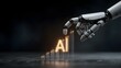 © STOCKJN - A robotic hand interacts with glowing 'AI' letters, symbolizing the rise of artificial intelligence and its impact on technology and society.