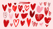 © Dariia - Various unique Hearts. Different textures. Unique modern style. Hand drawn trendy Vector illustration. Love, Valentine's Day, romance, affair concept. Print, logo, design templates. Isolated elements