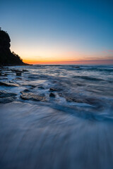 Wall Mural - Beautiful dawn view on the beach shore.