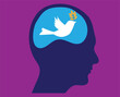 © Eugen - Human Head with Dove of Peace Inside Brain. Graphic design elements and resources vector art