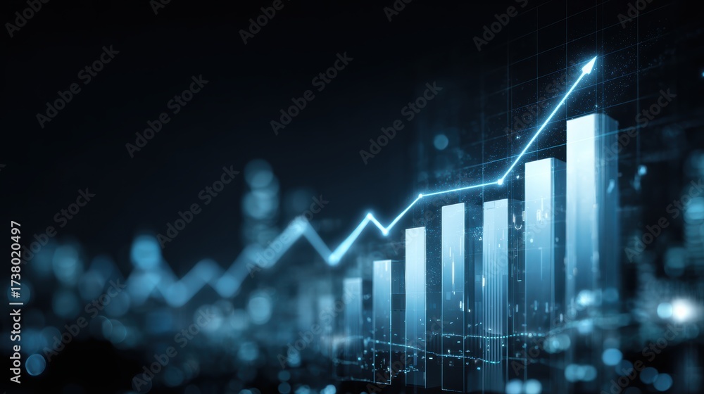 Dynamic financial growth chart in a digital environment, showcasing ...
