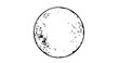 © Rafael - Illustration of a full moon, with craters and shadows, in a simple black and white style