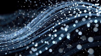 Wall Mural - Abstract Wave of Light Particles
