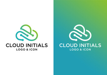 cloud technology logo icon vector