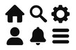© Антон Сальников - Essential user interface icons set for web and mobile applications including home search settings profile notification menu