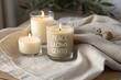 © AfiQ - Three candles burning with a peace message on linen cloth