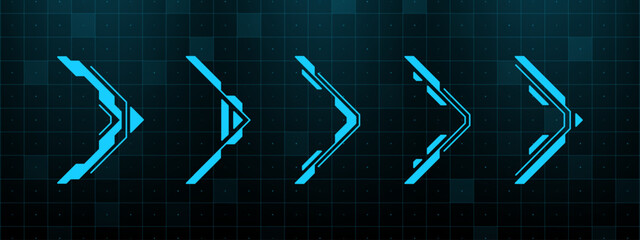 Head up display elements. UI and UX interface buttons. Futuristic technology concept with digital vector design for user interface.