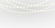 © Inna(Taras) - PNG gold garland and shiny string lights on transparent background for winter holiday banner with festive ribbon decoration and abstract illustration