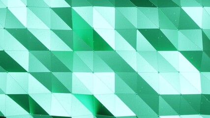3D render of Green polygon surface animation in loop