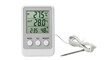 © Leon - Isolated digital thermometer showing indoor and outdoor temperatures along with humidity