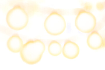 Wall Mural - Yellow glowing light spots on transparent background. Abstract round soft blur highlights, bright luminous circles with smooth edges. Digital glow effect for overlays, decoration, and creative design.