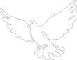 © Artozo - Continuous Line Art Dove Bird Flying with Open Wings Illustration