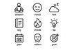 © Vyctor - Minimalist icons depicting meditation, mood, rest, and personal growth elements