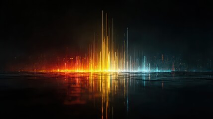 Canvas Print - colorful futuristic audio equalizer with glowing bars effect