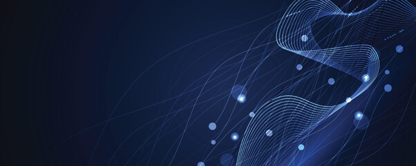 Abstract network backdrop and artificial intelligence futuristic data flow background