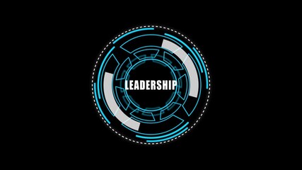 Digital HUD Display Featuring leadership Acronym on a black Tech Background security	