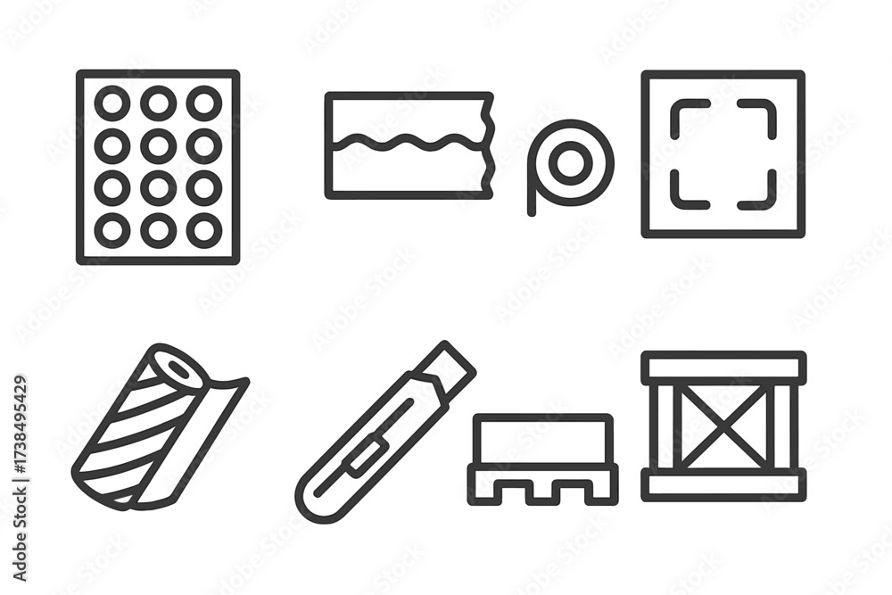 Package Symbol Icons. Outline icon set of package symbols: fragile ...