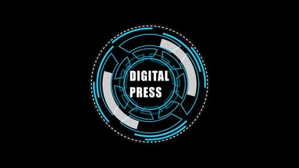 Digital HUD Display Featuring digital press Acronym on a black Tech Background security