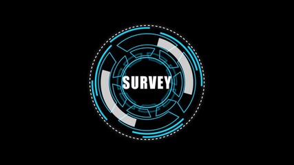 Digital HUD Display Featuring survey Acronym on a black Tech Background security