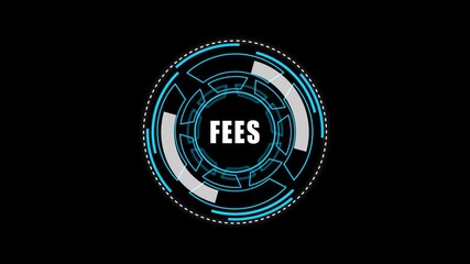 Digital HUD Display Featuring fees Acronym on a black Tech Background security