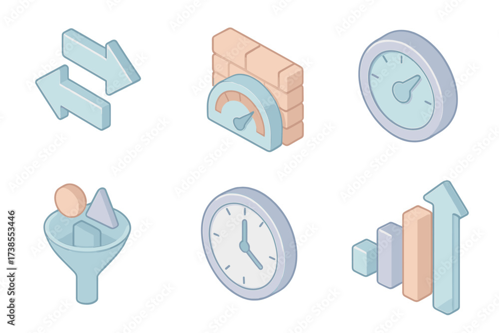 Network Control Icons. Isometric vector illustration set Network ...