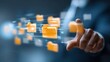 © Ahsan - Empowered professional streamlines digital file management and secure cloud data transfer with an intuitive touch, enhancing modern information organization and accessibility.