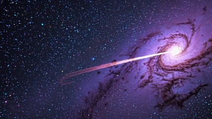Wall Mural - A mesmerizing wide-angle shot of a galaxy, capturing swirling stars and cosmic dust, perfect for a space-themed video backdrop. Live desktop wallpaper.