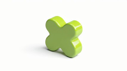 Rotating 3D Lime Green Flower Shape: Abstract Animation