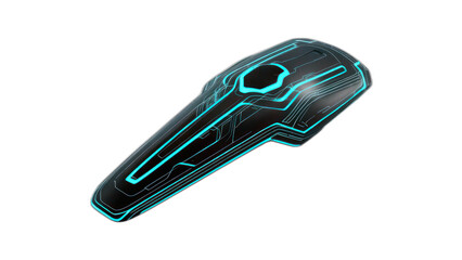 Wall Mural - A sleek, futuristic, tech-inspired design featuring glowing blue circuit-like lines on a black surface