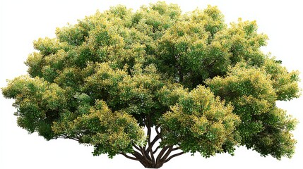 Wall Mural - Lush Green Tree Isolated on White Background, Perfect for Architectural Renderings and Landscape Designs
