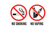 © ImagineerAI - No Smoking and No Vaping Prohibition Signs Vector Illustration.