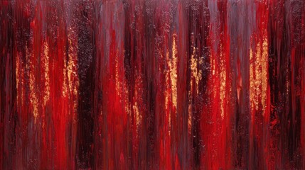 Canvas Print - Abstract Red and Gold Texture Artwork for Modern Decor