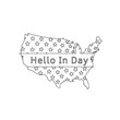 © Nice PNG - Outline of united states map with hello in day text isolated on transparent background