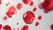 © Mutshino_Artwork - Abstract floating red translucent spheres with bubbles on light background
