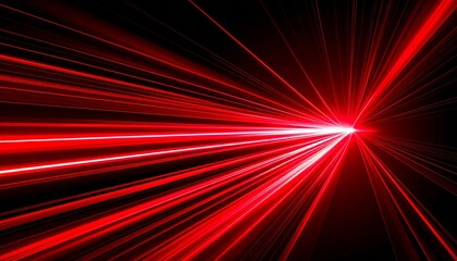 Wall Mural - Dynamic red lines glowing with speed and energy abstract technology on dark background