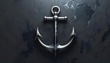 Polished anchor on dark textured backdrop